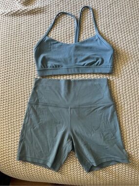 lululemon Utility Blue matching workout set